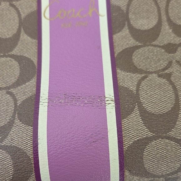 Coach Brown Purple Vintage Signature Coated Canvas Tote - Picture 12 of 16